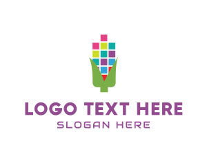 Farm - Digital Pixel Corn logo design