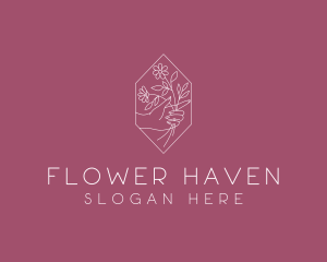 Hand Flower Arrangement logo design