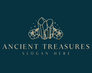 Crystal Gem Flower logo design