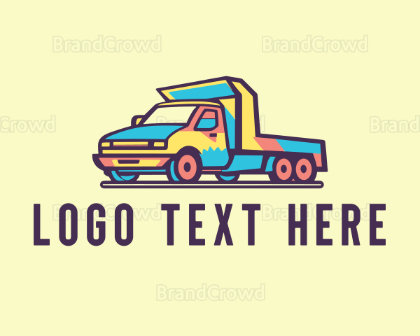 Colorful Flatbed Truck Logo