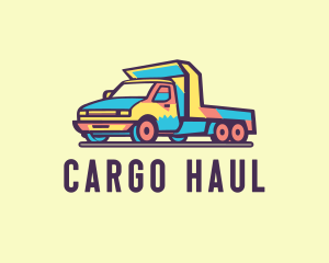 Colorful Flatbed Truck logo design