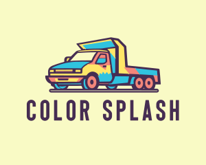 Colorful Flatbed Truck logo design