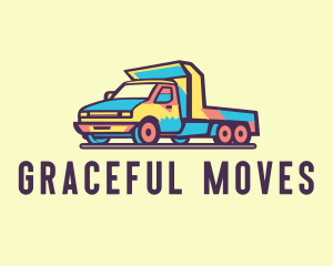 Colorful Flatbed Truck logo design