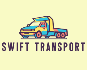 Colorful Flatbed Truck logo design