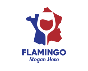 Alcoholic - France Wine Map logo design
