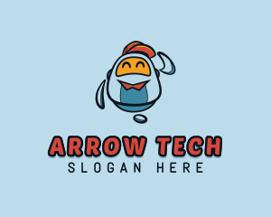 Cute Robot Tech logo design