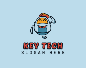 Cute Robot Tech logo design