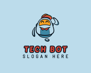 Cute Robot Tech logo design