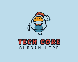 Cute Robot Tech logo design