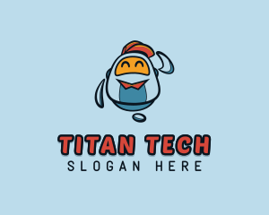 Cute Robot Tech logo design