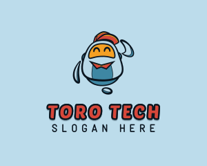 Cute Robot Tech logo design