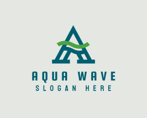 Professional Wave Business Letter A logo design