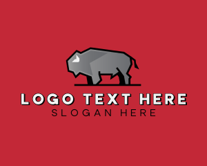 Farm - Bison Farm Animal logo design