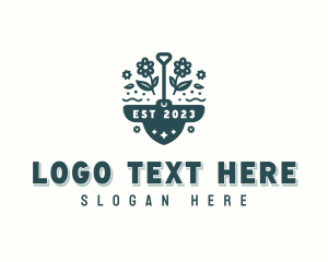 Digger - Flower Shovel Gardener logo design