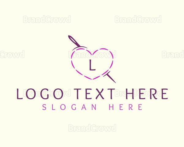 Needle Heart Stitch Logo