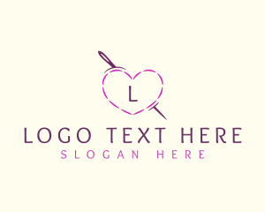 Garment - Needle Heart Stitch logo design