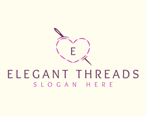 Needle Heart Stitch logo design