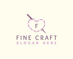 Needle Heart Stitch logo design