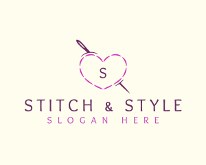 Needle Heart Stitch logo design