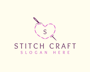 Stitch - Needle Heart Stitch logo design