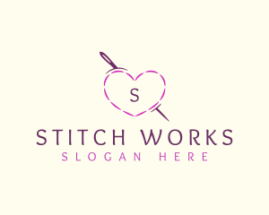 Needle Heart Stitch logo design