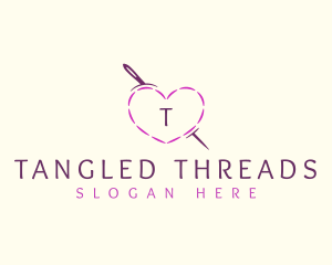 Needle Heart Stitch logo design