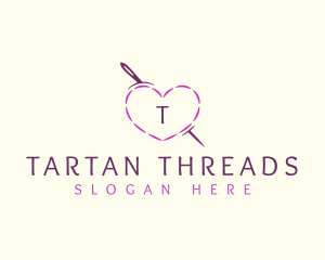 Needle Heart Stitch logo design