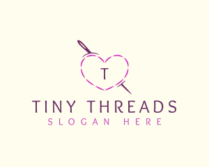 Needle Heart Stitch logo design