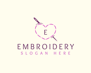 Needle Heart Stitch logo design