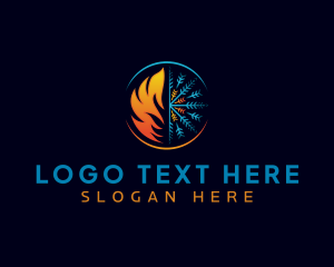 Heat - Heating Cooling HVAC logo design