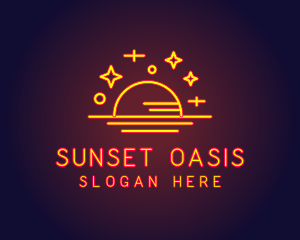 Sunset Neon Lights  logo design