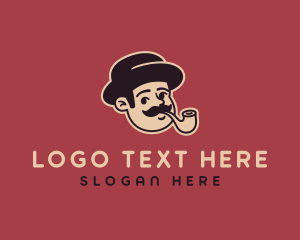 Grooming - Retro Hipster Tobacco Pipe logo design
