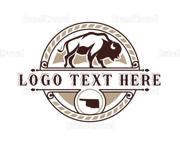 Bison Oklahoma Ranch Logo