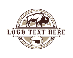 Map - Bison Oklahoma Ranch logo design