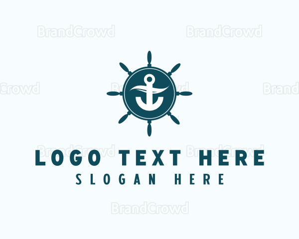 Coastal Anchor Wheel Wave Logo