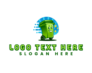 Recyclable - Garbage Bin Character logo design