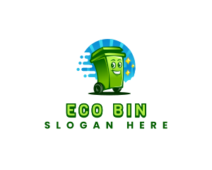 Bin - Garbage Bin Character logo design