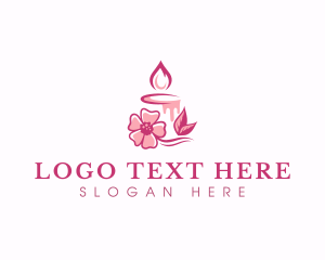 Lenten - Flower Candle Relaxation logo design
