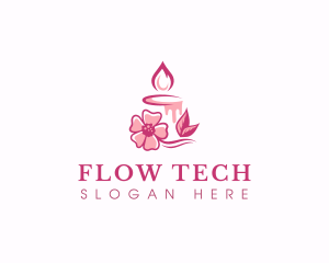 Flower Candle Relaxation logo design