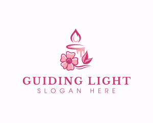 Flower Candle Relaxation logo design