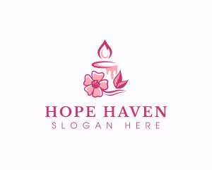 Vigil - Flower Candle Relaxation logo design