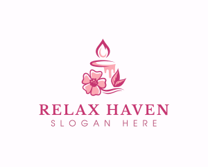 Flower Candle Relaxation logo design