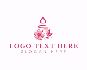 Candle - Flower Candle Relaxation logo design