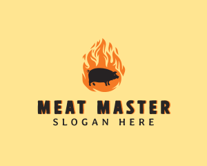 Flame Pig Barbecue logo design