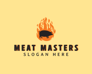 Flame Pig Barbecue logo design