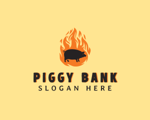 Pig - Flame Pig Barbecue logo design