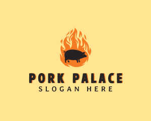 Flame Pig Barbecue logo design