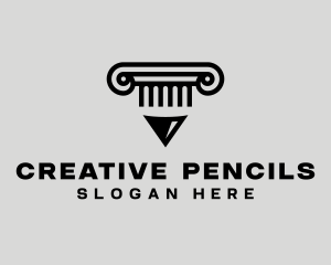 Legal Column Pencil logo design