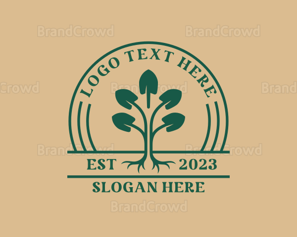 Shovel Tree Planting Garden Logo