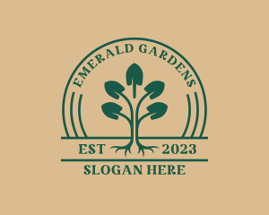 Shovel Tree Planting Garden logo design